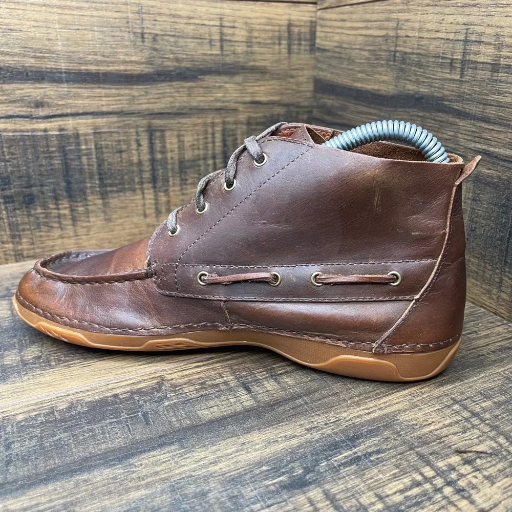 Ariat Holbrook‎ Leather Chukka Boots Shoes Kids Boys Size 2.5 Brown Moc Toe
